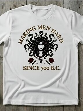 Medusa Graphic Tee • Mythology Shirt • Funny Edgy Aesthetic Top • Roses Snake